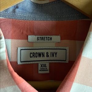 Crown & Ivy Red and Cream Check Shirt XXL